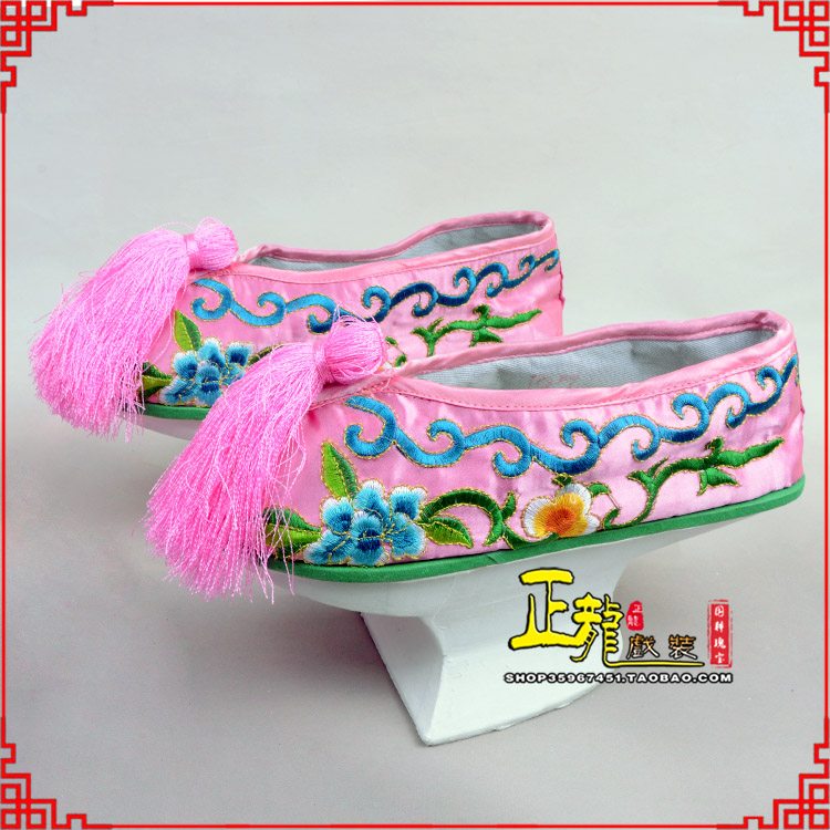 龙陵京越剧戏鞋花盆底清朝皇后贵妃宫女花盆底 旗鞋