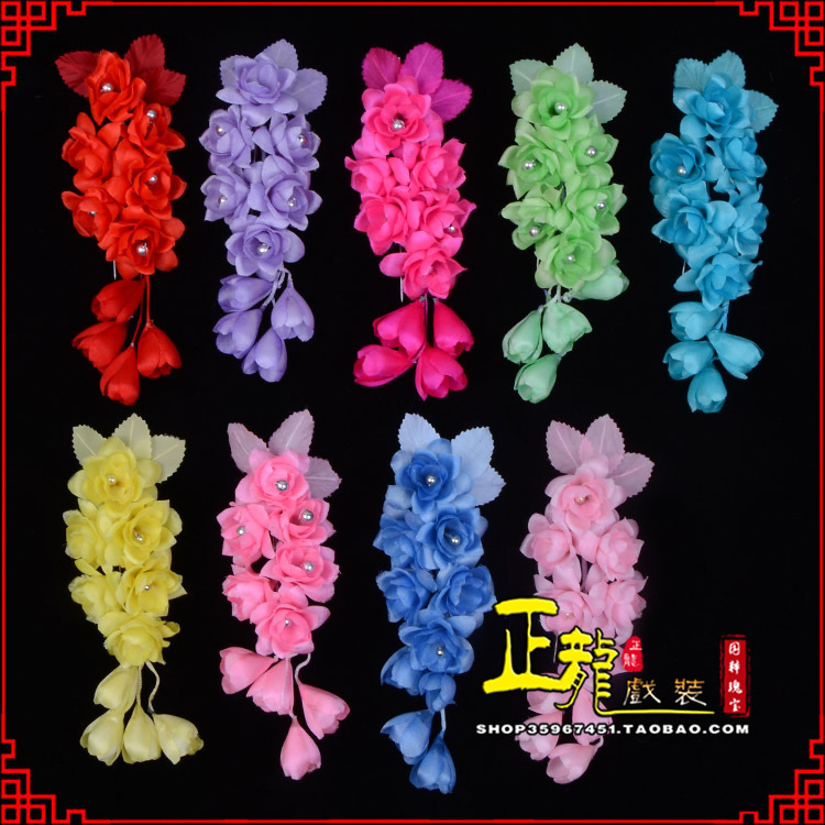 龙陵鬓花头饰小花头花 真丝绢花